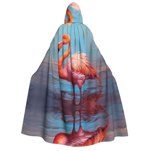 POEZJZW Schöner Flamingo-Umhang mit Kapuze für Erwachsene für Damen und Herren, Halloween-Kostüm, Maskerade, Cosplay, Kostüm, Weihnachten, Party, Robe POEZJZW Schöner Flamingo-Umhang mit Kapuze für Erwachsene für Damen und Herren, Halloween-Kostüm, Maskerade, Cosplay, Kostüm, Weihnachten, Party, Robe von POEZJZW