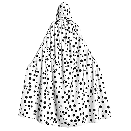 POEZJZW Schwarzer und weißer Umhang mit Kapuze für Erwachsene, für Damen und Herren, Halloween-Kostüm, Maskerade, Cosplay, Kostüm, Weihnachten, Party, Robe von POEZJZW