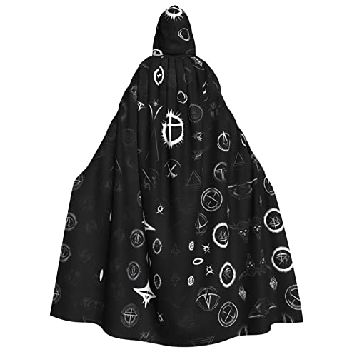 POEZJZW Schwarzer und weißer Umhang mit Kapuze für Erwachsene, für Damen und Herren, Halloween-Kostüm, Maskerade, Cosplay, Kostüm, Weihnachten, Party, Robe POEZJZW Schwarzer und weißer Umhang mit Kapuze für Erwachsene, für Damen und Herren, Halloween-Kostüm, Maskerade, Cosplay, Kostüm, Weihnachten, Party, Robe von POEZJZW