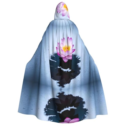 POEZJZW Snow Lotus Umhang mit Kapuze für Erwachsene, für Damen und Herren, Halloween-Kostüm, Maskerade, Cosplay, Kostüm, Weihnachten, Party, Robe von POEZJZW