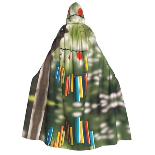 POEZJZW Sommer-Windspiel für Erwachsene, Umhang mit Kapuze, Umhang für Damen und Herren, Halloween-Kostüm, Maskerade, Cosplay, Kostüm, Weihnachten, Party, Robe von POEZJZW
