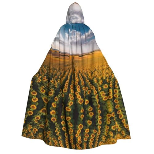 POEZJZW Sonnenblumen-Umhang mit Kapuze für Damen und Herren, Halloween-Kostüm, Maskerade, Cosplay, Kostüm, Weihnachten, Party, Robe POEZJZW Sonnenblumen-Umhang mit Kapuze für Damen und Herren, Halloween-Kostüm, Maskerade, Cosplay, Kostüm, Weihnachten, Party, Robe von POEZJZW