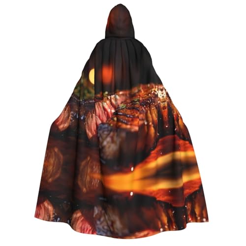 POEZJZW Steak Kapuzenumhang für Erwachsene für Damen und Herren, Halloween-Kostüm, Maskerade, Cosplay, Kostüm, Weihnachten, Party, Robe POEZJZW Steak Kapuzenumhang für Erwachsene für Damen und Herren, Halloween-Kostüm, Maskerade, Cosplay, Kostüm, Weihnachten, Party, Robe von POEZJZW