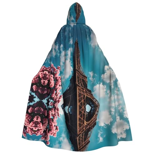 POEZJZW Stilvoller Turm-Umhang mit Kapuze für Damen und Herren, Halloween-Kostüm, Maskerade, Cosplay, Kostüm, Weihnachten, Party, Robe von POEZJZW