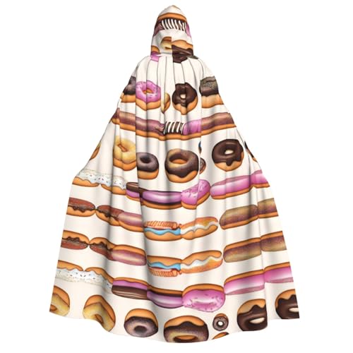 POEZJZW Süßer Donut-Umhang mit Kapuze für Erwachsene, für Damen und Herren, Halloween-Kostüm, Maskerade, Cosplay, Kostüm, Weihnachten, Party, Robe von POEZJZW