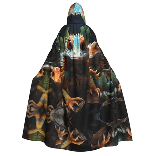 POEZJZW Umhang mit Kapuze für Erwachsene, bunt, für Damen und Herren, Halloween-Kostüm, Maskerade, Cosplay, Kostüm, Weihnachten, Party, Robe von POEZJZW