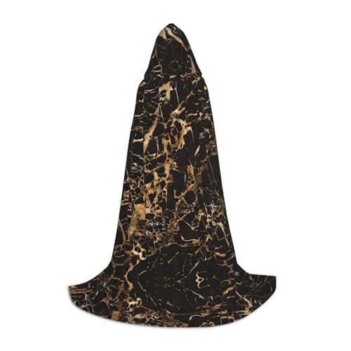 POEZJZW Umhang mit Kapuze für Erwachsene, mit Marmormuster, für Renaissance, Halloween, Hexenkostüm, Zauberer-Umhang, Größe S von POEZJZW