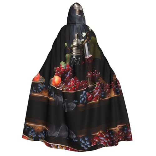 POEZJZW Umhang mit Kapuze für Erwachsene mit Trauben und Wein, für Damen und Herren, Halloween-Kostüm, Maskerade, Cosplay, Kostüm, Weihnachten, Party, Robe POEZJZW Umhang mit Kapuze für Erwachsene mit Trauben und Wein, für Damen und Herren, Halloween-Kostüm, Maskerade, Cosplay, Kostüm, Weihnachten, Party, Robe von POEZJZW