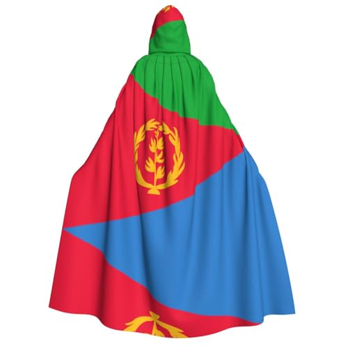 POEZJZW Umhang mit Kapuze für Erwachsene mit eritreischer Flagge, für Damen und Herren, Halloween-Kostüm, Maskerade, Cosplay, Kostüm, Weihnachten, Party, Robe von POEZJZW