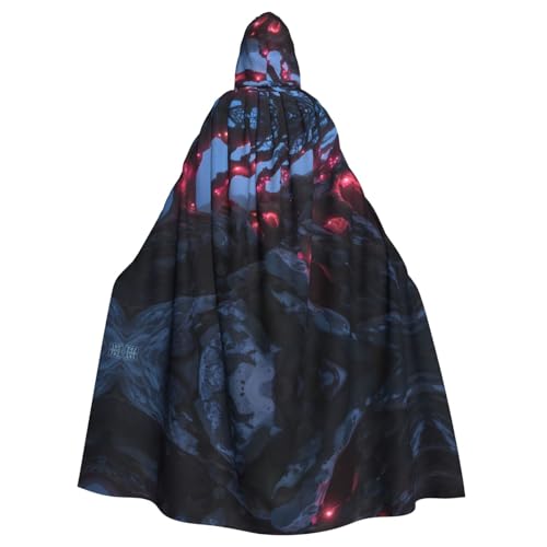 POEZJZW Umhang mit Kapuze und Baum auf Felsen, für Erwachsene, Herren, Damen, Weihnachten, Kapuzenumhang, Cosplay-Kostüme von POEZJZW