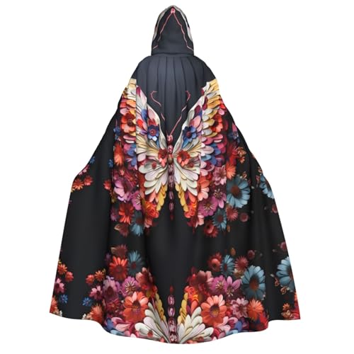 POEZJZW Umhang mit Kapuze und Blütenblatt-Schmetterling, für Damen und Herren, Halloween-Kostüm, Maskerade, Cosplay, Kostüm, Weihnachten, Party, Robe POEZJZW Umhang mit Kapuze und Blütenblatt-Schmetterling, für Damen und Herren, Halloween-Kostüm, Maskerade, Cosplay, Kostüm, Weihnachten, Party, Robe von POEZJZW