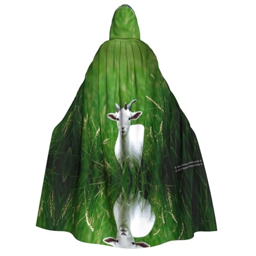 POEZJZW Umhang mit Kapuze und Schaf, Erwachsenenkostüm, für Damen und Herren, Halloween-Kostüm, Maskerade, Cosplay, Kostüm, Weihnachten, Party, Robe von POEZJZW