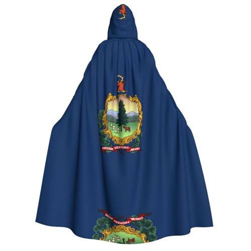 POEZJZW Umhang mit Kapuze von Vermont, Staatsflagge, für Damen und Herren, Halloween-Kostüm, Maskerade, Cosplay, Kostüm, Weihnachten, Party, Robe von POEZJZW