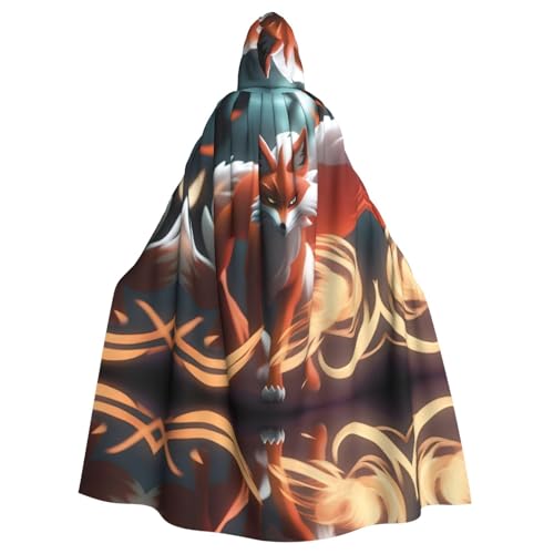 POEZJZW Umhang mit neun Schwanz, Fuchs, Kapuzenumhang für Erwachsene, Herren, Damen, Weihnachten, Kapuzenumhang, Cosplay-Kostüme von POEZJZW