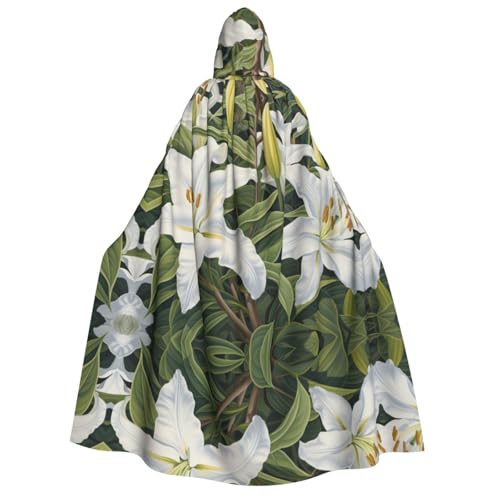 POEZJZW Umhang mit weißer Lilie, mit Kapuze, für Damen und Herren, Halloween-Kostüm, Maskerade, Cosplay, Kostüm, Weihnachten, Party, Robe POEZJZW Umhang mit weißer Lilie, mit Kapuze, für Damen und Herren, Halloween-Kostüm, Maskerade, Cosplay, Kostüm, Weihnachten, Party, Robe von POEZJZW