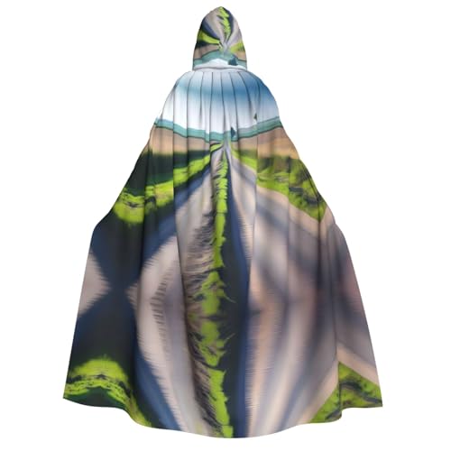 POEZJZW Uneven Country Road Umhang mit Kapuze für Erwachsene für Damen und Herren, Halloween-Kostüm, Maskerade, Cosplay, Kostüm, Weihnachten, Party, Robe von POEZJZW