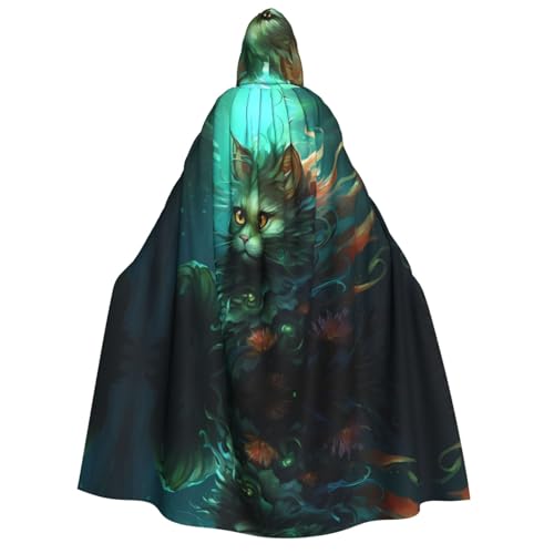 POEZJZW Unterwasser-Meerjungfrau-Katzen-Umhang mit Kapuze für Damen und Herren, Halloween-Kostüm, Maskerade, Cosplay, Kostüm, Weihnachten, Party, Robe POEZJZW Unterwasser-Meerjungfrau-Katzen-Umhang mit Kapuze für Damen und Herren, Halloween-Kostüm, Maskerade, Cosplay, Kostüm, Weihnachten, Party, Robe von POEZJZW