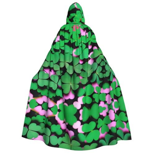 POEZJZW Vierblättriges Kleeblatt mit Kapuze für Erwachsene für Damen und Herren, Halloween-Kostüm, Maskerade, Cosplay, Kostüm, Weihnachten, Party, Robe von POEZJZW