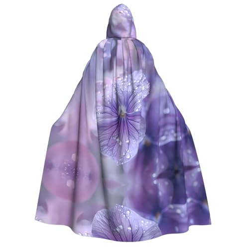 POEZJZW Violets Kapuzenumhang für Erwachsene für Damen und Herren, Halloween-Kostüm, Maskerade, Cosplay, Kostüm, Weihnachten, Party, Robe von POEZJZW