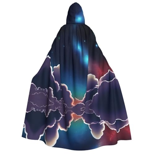 POEZJZW Weltraum-Nachthimmel-Umhang für Erwachsene, mit Kapuze, Umhang für Damen und Herren, Halloween-Kostüm, Maskerade, Cosplay, Kostüm, Weihnachten, Party, Robe von POEZJZW