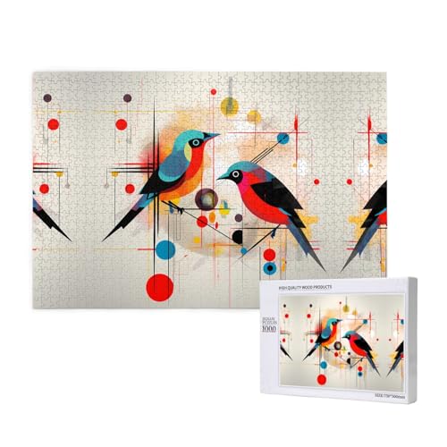 Poezjzw Abstrakte Vogel-Puzzles für Erwachsene, 1000 Teile, Holzpuzzle für Familie, Freunde, Heimdekoration, Wandkunst, 75 x 50 cm Poezjzw Abstrakte Vogel-Puzzles für Erwachsene, 1000 Teile, Holzpuzzle für Familie, Freunde, Heimdekoration, Wandkunst, 75 x 50 cm von POEZJZW