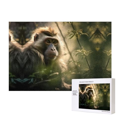 Poezjzw Affen Puzzles für Erwachsene, 300 Teile, Holzpuzzle für Familie, Freunde, Heimdekoration, Wandkunst, 15,7 x 27,9 cm Poezjzw Affen Puzzles für Erwachsene, 300 Teile, Holzpuzzle für Familie, Freunde, Heimdekoration, Wandkunst, 15,7 x 27,9 cm von POEZJZW