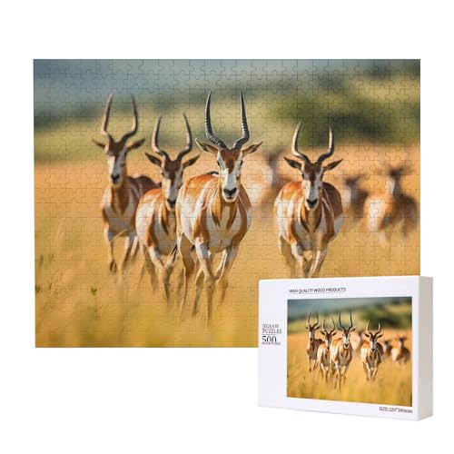 Poezjzw Afrikanische Savannen-Hirschherden-Puzzles für Erwachsene, 500 Teile, Holzpuzzle für Familie, Freunde, Heimdekoration, Wandkunst, 500 x 38 cm Poezjzw Afrikanische Savannen-Hirschherden-Puzzles für Erwachsene, 500 Teile, Holzpuzzle für Familie, Freunde, Heimdekoration, Wandkunst, 500 x 38 cm von POEZJZW