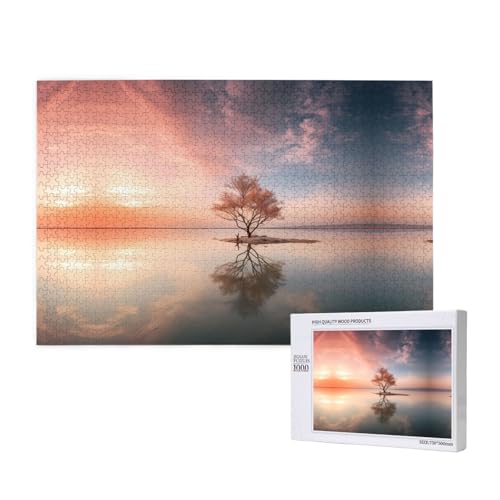 Poezjzw Afterglow Puzzles für Erwachsene, 1000 Teile, Holzpuzzle für Familie, Freunde, Heimdekoration, Wandkunst, 75 x 50 cm von POEZJZW