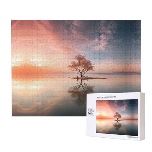 Poezjzw Afterglow Puzzles für Erwachsene, 500 Teile, Holzpuzzle für Familie, Freunde, Heimdekoration, Wandkunst, 50 x 38 cm von POEZJZW