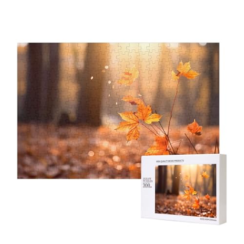 Poezjzw Ahornblatt in der Sonne Puzzles für Erwachsene, 300 Teile, Holzpuzzle für Familie, Freunde, Heimdekoration, Wandkunst, 15,7 x 27,9 cm Poezjzw Ahornblatt in der Sonne Puzzles für Erwachsene, 300 Teile, Holzpuzzle für Familie, Freunde, Heimdekoration, Wandkunst, 15,7 x 27,9 cm von POEZJZW