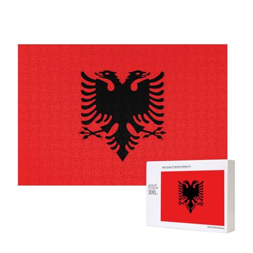 Poezjzw Albanische Flagge, klassisches Puzzle für Erwachsene, 300 Teile, Holzpuzzle, moderne Wohnkultur, intellektuelles Spiel, 40 x 28 cm Poezjzw Albanische Flagge, klassisches Puzzle für Erwachsene, 300 Teile, Holzpuzzle, moderne Wohnkultur, intellektuelles Spiel, 40 x 28 cm von POEZJZW