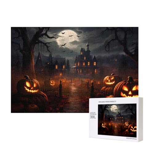 Poezjzw All Hallows' Eve Puzzles für Erwachsene, 300 Teile, Holzpuzzle für Familie, Freunde, Heimdekoration, Wandkunst, 15,7 x 27,9 cm Poezjzw All Hallows' Eve Puzzles für Erwachsene, 300 Teile, Holzpuzzle für Familie, Freunde, Heimdekoration, Wandkunst, 15,7 x 27,9 cm von POEZJZW