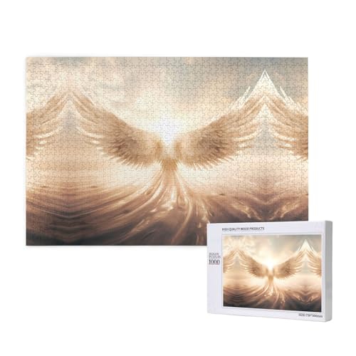 Poezjzw Angel's Wings Puzzles für Erwachsene, 1000 Teile, Holzpuzzle für Familie, Freunde, Heimdekoration, Wandkunst, 75 x 50 cm Poezjzw Angel's Wings Puzzles für Erwachsene, 1000 Teile, Holzpuzzle für Familie, Freunde, Heimdekoration, Wandkunst, 75 x 50 cm von POEZJZW