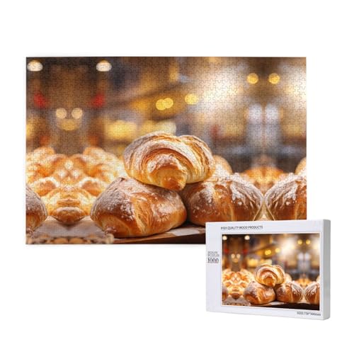 Poezjzw Bäckerei-Puzzles für Erwachsene, 1000 Teile, Holzpuzzle für Familie, Freunde, Heimdekoration, Wandkunst, 75 x 50 cm von POEZJZW