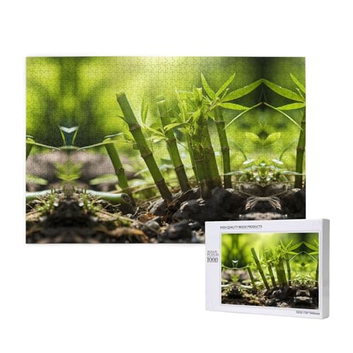 Poezjzw Bambus-Shoot-Puzzles für Erwachsene, 1000 Teile, Holzpuzzle für Familie, Freunde, Heimdekoration, Wandkunst, 75 x 50 cm von POEZJZW