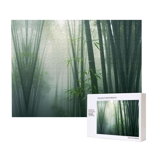 Poezjzw Bambus-Wald-Puzzles für Erwachsene, 500 Teile, Holzpuzzle für Familie, Freunde, Heimdekoration, Wandkunst, 50 x 38 cm Poezjzw Bambus-Wald-Puzzles für Erwachsene, 500 Teile, Holzpuzzle für Familie, Freunde, Heimdekoration, Wandkunst, 50 x 38 cm von POEZJZW