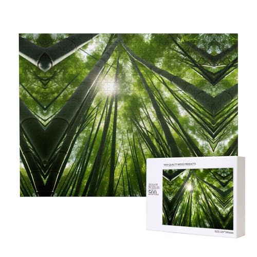 Poezjzw Bambuswald-Puzzles für Erwachsene, 500 Teile, Holzpuzzle für Familie, Freunde, Heimdekoration, Wandkunst, 50 x 38 cm Poezjzw Bambuswald-Puzzles für Erwachsene, 500 Teile, Holzpuzzle für Familie, Freunde, Heimdekoration, Wandkunst, 50 x 38 cm von POEZJZW
