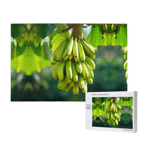 Poezjzw Bananen-Puzzles für Erwachsene, 1000 Teile, Holzpuzzle für Familie, Freunde, Heimdekoration, Wandkunst, 75 x 50 cm von POEZJZW