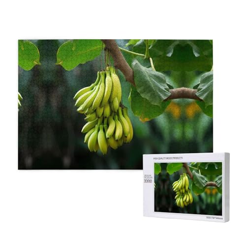 Poezjzw Bananen-Puzzles für Erwachsene, 1000 Teile, Holzpuzzle für Familie, Freunde, Heimdekoration, Wandkunst, 75 x 50 cm von POEZJZW