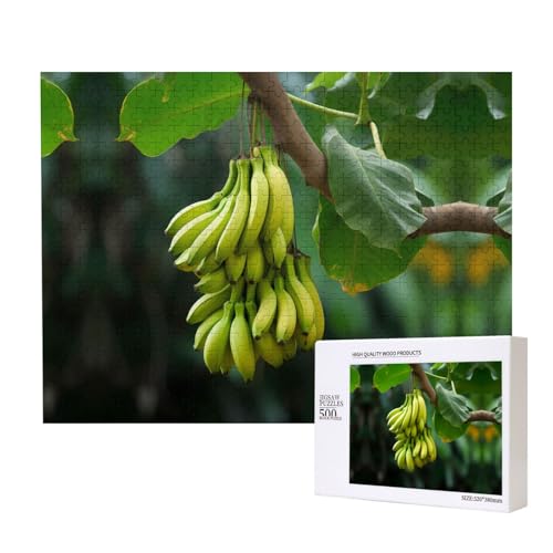 Poezjzw Bananen-Puzzles für Erwachsene, 500 Teile, Holzpuzzle für Familie, Freunde, Heimdekoration, Wandkunst, 50 x 38 cm von POEZJZW