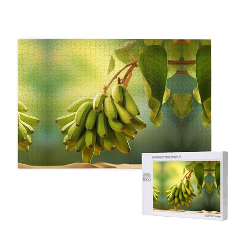 Poezjzw Bananenbaum-Puzzles für Erwachsene, 1000 Teile, Holzpuzzle für Familie, Freunde, Heimdekoration, Wandkunst, 75 x 50 cm von POEZJZW