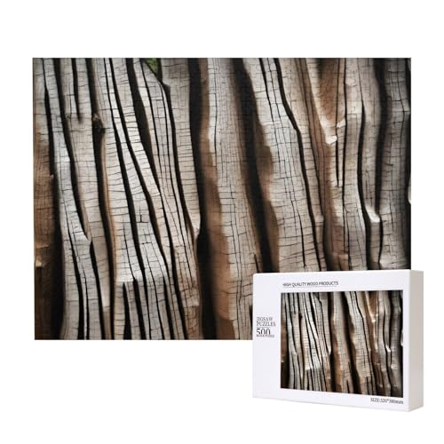 Poezjzw Bark Wrinkles Klassisches Puzzle für Erwachsene, 500 Teile, Holzpuzzle, moderne Wohnkultur, intellektuelles Spiel, 52 x 38 cm von POEZJZW