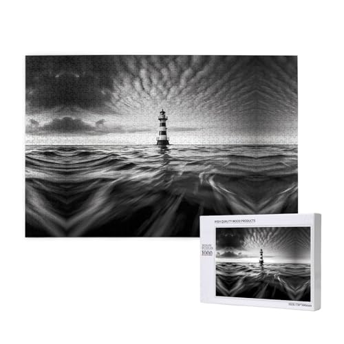 Poezjzw Beacon Towers Puzzles für Erwachsene, 1000 Teile, Holzpuzzle für Familie, Freunde, Heimdekoration, Wandkunst, 75 x 50 cm von POEZJZW