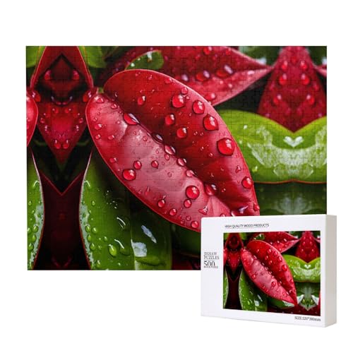 Poezjzw Blätter nach Regen Puzzles für Erwachsene, 500 Teile, Holzpuzzle für Familie, Freunde, Heimdekoration, Wandkunst, 50 x 38 cm Poezjzw Blätter nach Regen Puzzles für Erwachsene, 500 Teile, Holzpuzzle für Familie, Freunde, Heimdekoration, Wandkunst, 50 x 38 cm von POEZJZW