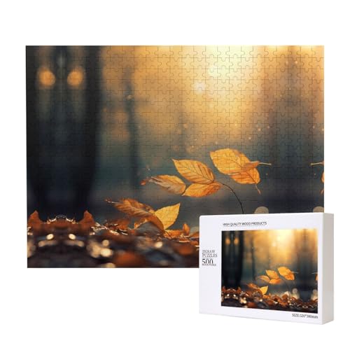 Poezjzw Blatt-Puzzles für Erwachsene, 500 Teile, Holzpuzzle für Familie, Freunde, Heimdekoration, Wandkunst, 50 x 38 cm Poezjzw Blatt-Puzzles für Erwachsene, 500 Teile, Holzpuzzle für Familie, Freunde, Heimdekoration, Wandkunst, 50 x 38 cm von POEZJZW