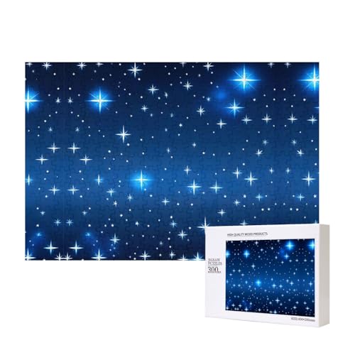 Poezjzw Blaues Sternmuster Erwachsenen-Puzzle, klassisches Puzzle, 300 Teile, Holzpuzzle, moderne Wohnkultur, intellektuelles Spiel, 40 x 28 cm Poezjzw Blaues Sternmuster Erwachsenen-Puzzle, klassisches Puzzle, 300 Teile, Holzpuzzle, moderne Wohnkultur, intellektuelles Spiel, 40 x 28 cm von POEZJZW