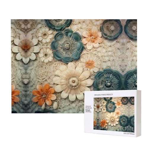 Poezjzw Blumen-Puzzles für Erwachsene, 500 Teile, Holzpuzzle für Familie, Freunde, Heimdekoration, Wandkunst, 50 x 38 cm Poezjzw Blumen-Puzzles für Erwachsene, 500 Teile, Holzpuzzle für Familie, Freunde, Heimdekoration, Wandkunst, 50 x 38 cm von POEZJZW