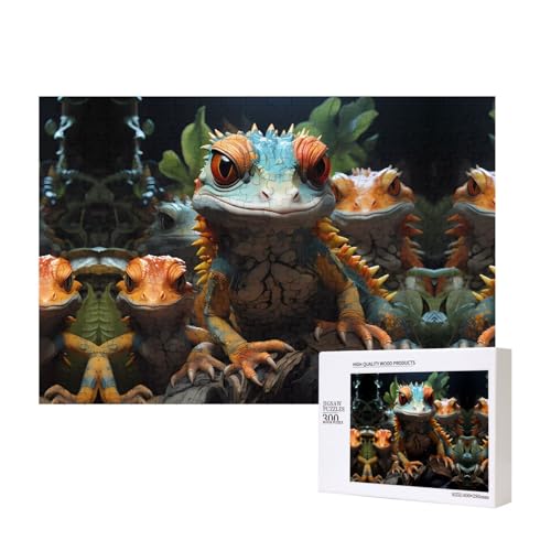 Poezjzw Bunte Eidechsen klassisches Puzzle für Erwachsene, 300 Teile, Holzpuzzle, moderne Wohnkultur, intellektuelles Spiel, 40 x 28 cm Poezjzw Bunte Eidechsen klassisches Puzzle für Erwachsene, 300 Teile, Holzpuzzle, moderne Wohnkultur, intellektuelles Spiel, 40 x 28 cm von POEZJZW