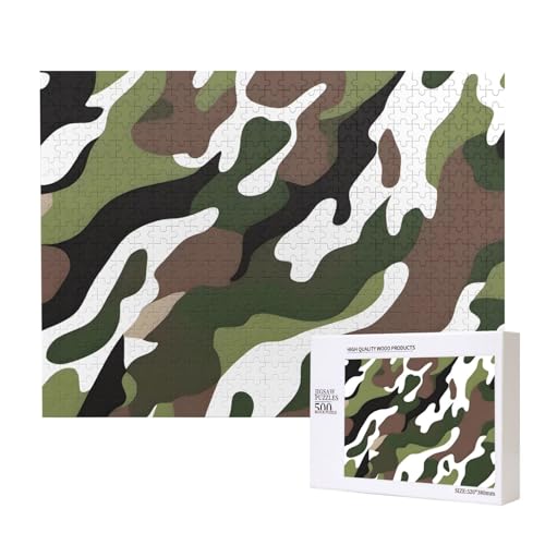 Poezjzw Camouflage Klassisches Puzzle für Erwachsene, 500 Teile, Holzpuzzle, moderne Wohnkultur, intellektuelles Spiel, 52 x 38 cm Poezjzw Camouflage Klassisches Puzzle für Erwachsene, 500 Teile, Holzpuzzle, moderne Wohnkultur, intellektuelles Spiel, 52 x 38 cm von POEZJZW