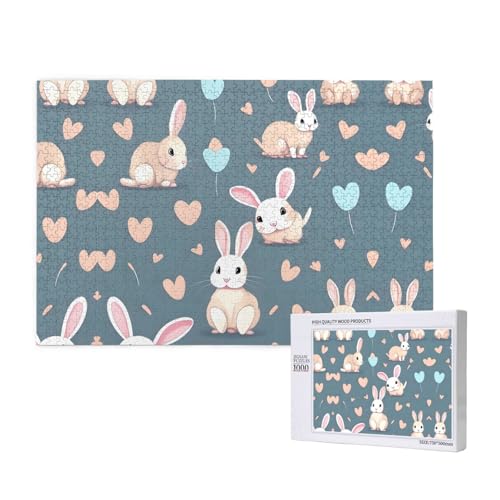 Poezjzw Cartoon Cute Bunny Erwachsenen-Puzzle, klassisches Puzzle, 1000 Teile, Holzpuzzle, moderne Heimdekoration, intellektuelles Spiel, 75 x 50 cm Poezjzw Cartoon Cute Bunny Erwachsenen-Puzzle, klassisches Puzzle, 1000 Teile, Holzpuzzle, moderne Heimdekoration, intellektuelles Spiel, 75 x 50 cm von POEZJZW